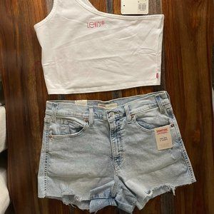 NWT Levi's Denim Shorts and Crop Tank